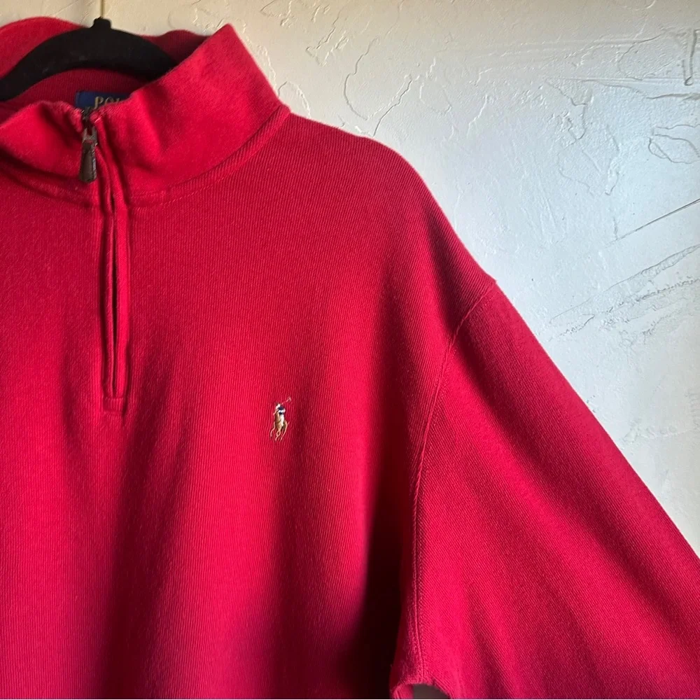 Ralph Lauren Polo Estate Rib Quarter Zip Pullover Prep Old Money Academia‎ Sz L