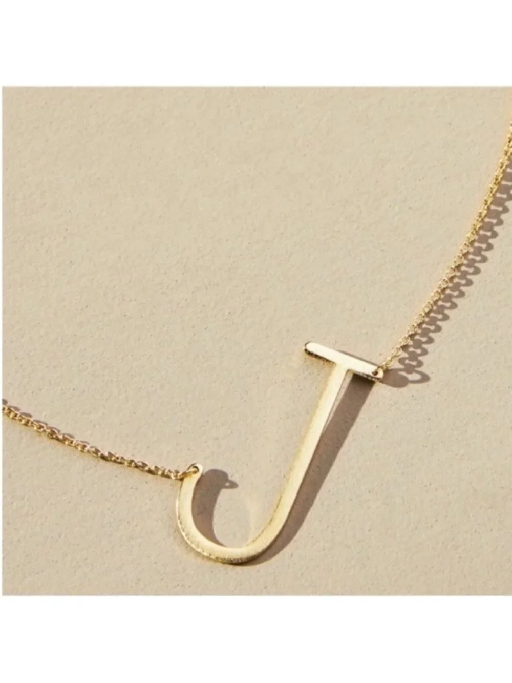 New! Anthropologie Gold Initial Monogram Letter Necklace NWOT