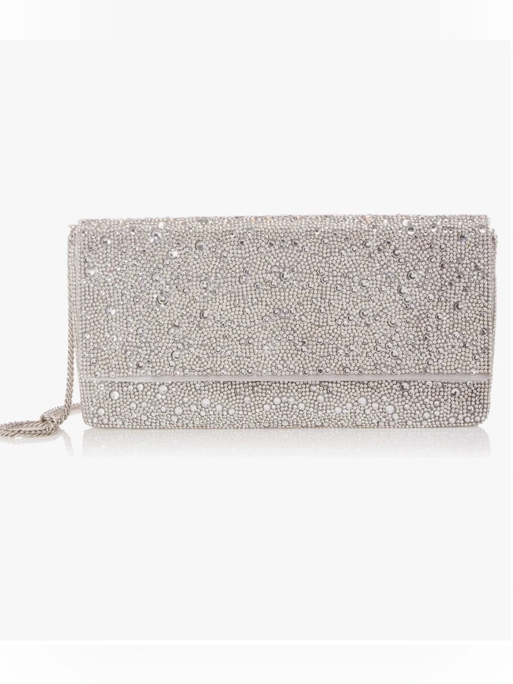 Betsey Johnson Women’s All Eyes on Me Rhinestone Clutch in Silver