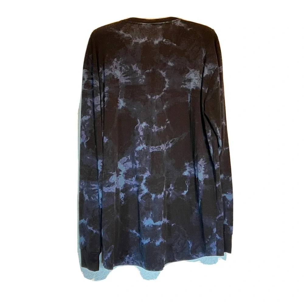 LULAROE WOMENS TOP SIZE L PULLOVER TUNIC‎ LONG SLEEVE BLACK BLUE  BP