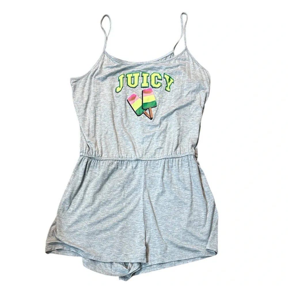 Juicy‎ Couture Gray Lounge Romper with Popsicle  Logo Y2K