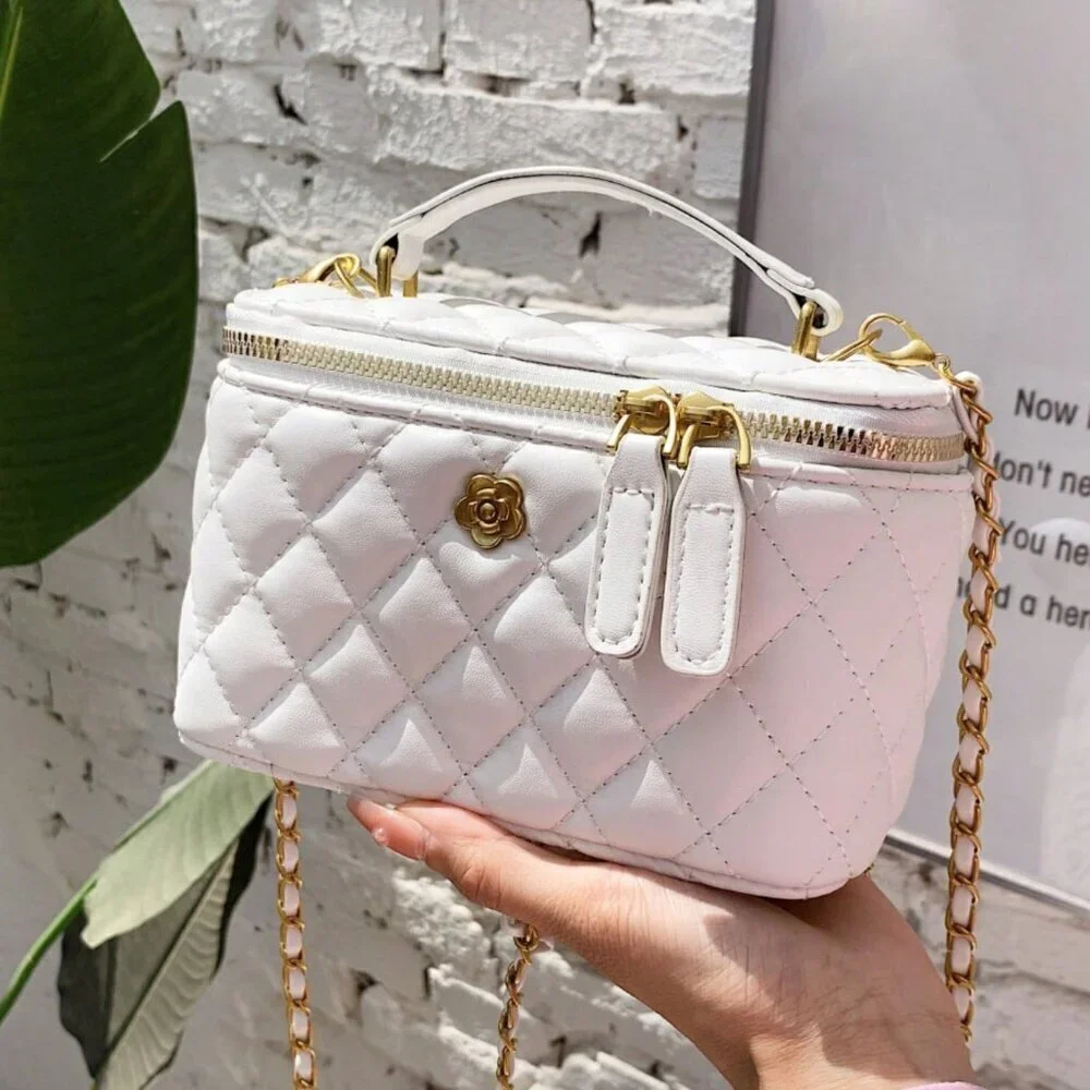 White Casual Women's Minimalist Shoulder & Crossbody Handbag