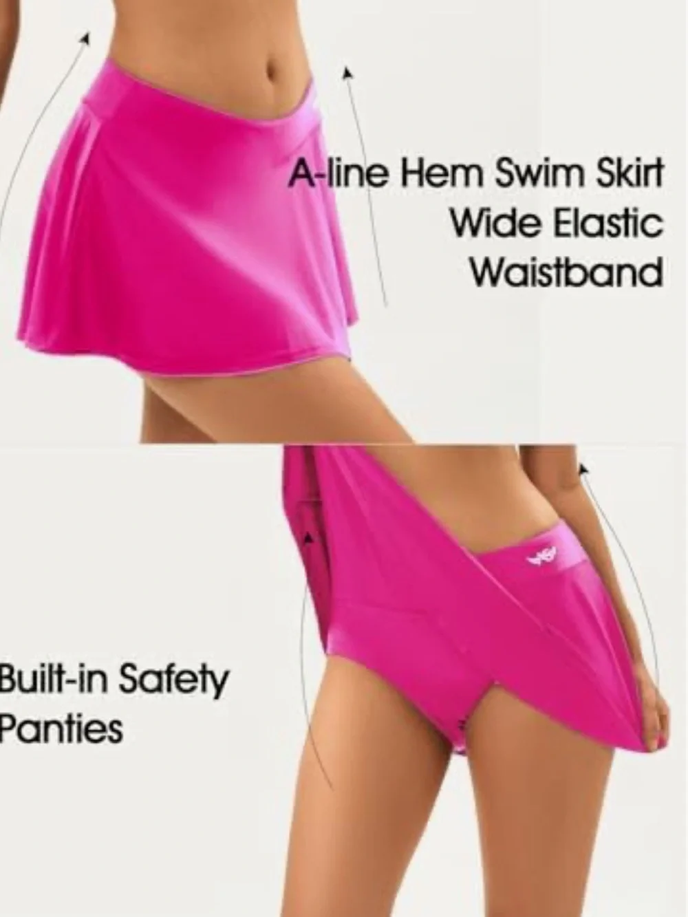 🆕 Angel season High Waisted Bikini Bottom Tummy Control Bathing Skirt -L