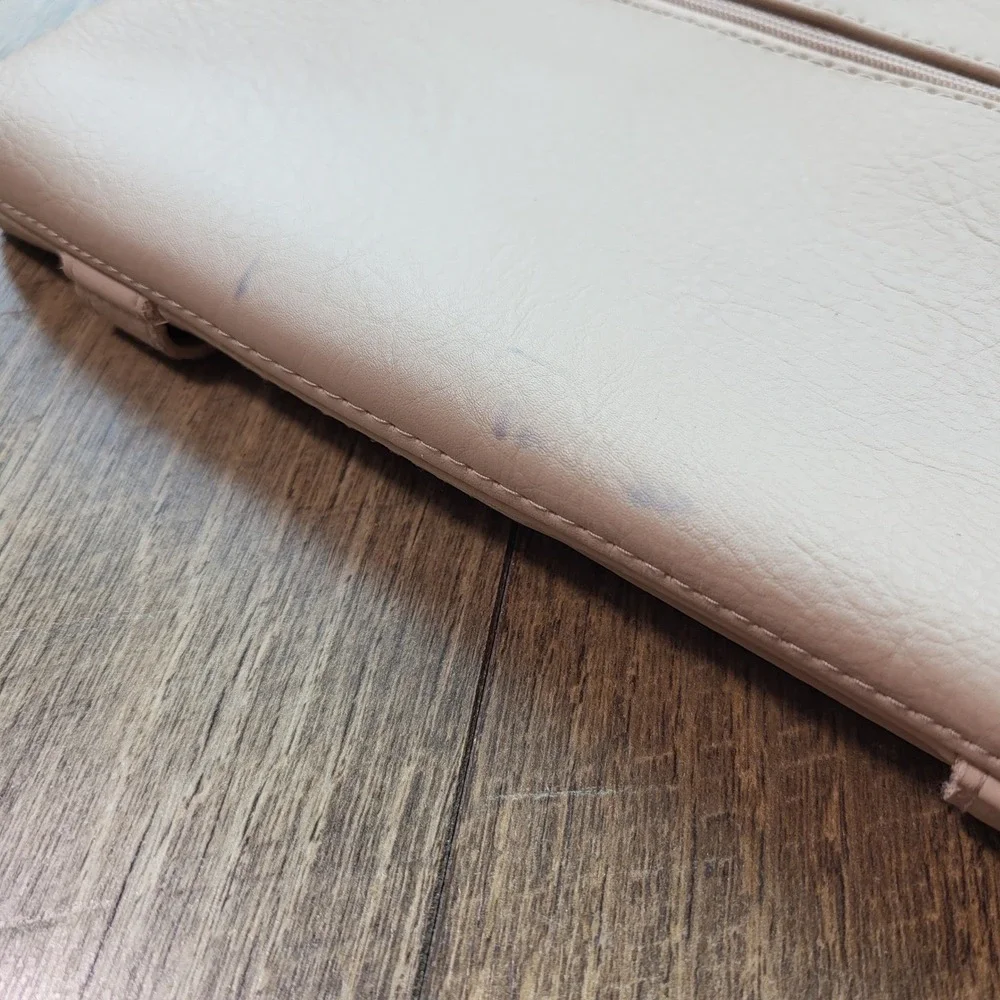 Nicole by Nicole Miller Blush Pink Wristlet Clutch Bag Gold Hardware Studded