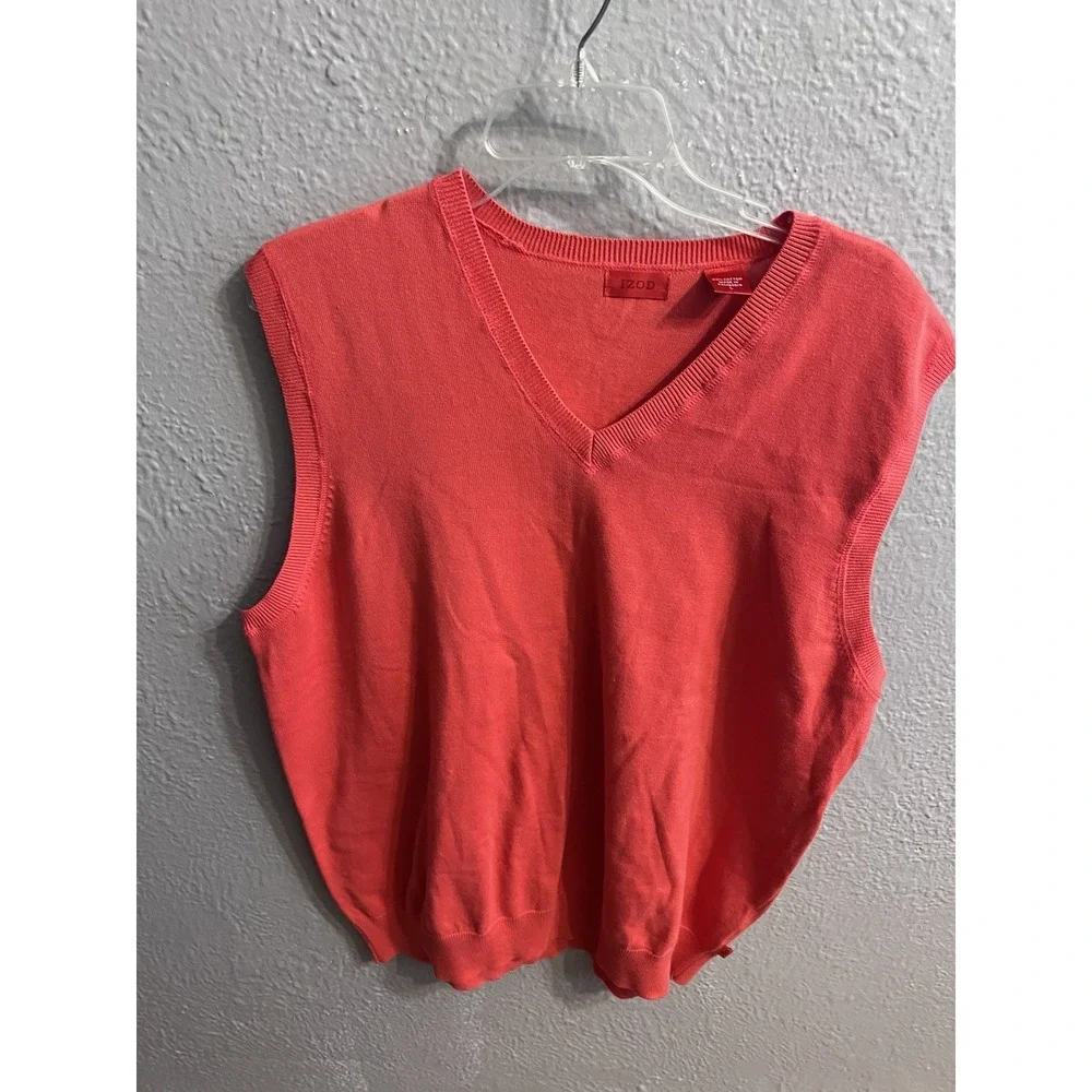 Izod Men Coral Color Size Large‎ Sweater Vest