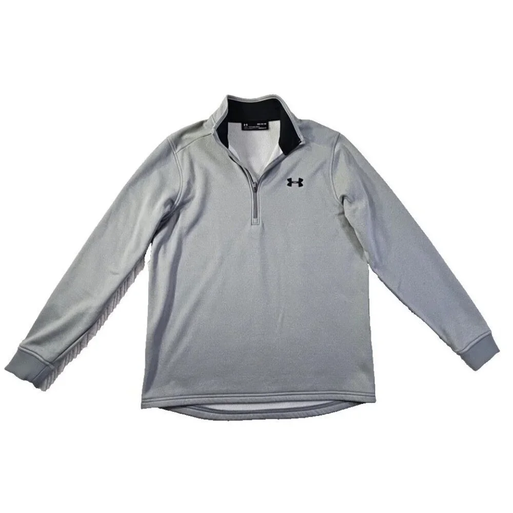 Under Armour Coldgear Loose Men's Size M 1/4 Zip Pullover Grey Activewear EUC LN