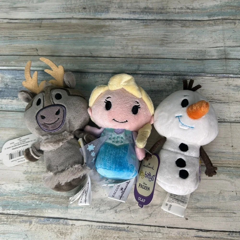 Hallmark Itty Bittys Frozen Disney Elsa Olaf Sven‎ Plush Stuffed Animal