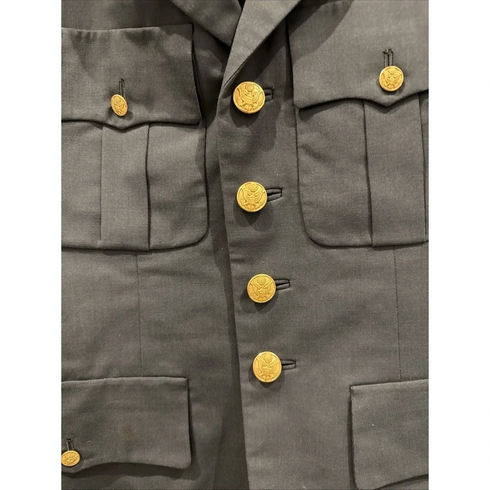 Vintage 1970s Vietnam Era US Army Green Dress Uniform M‎ Jacket 30R Pants 7 Hat