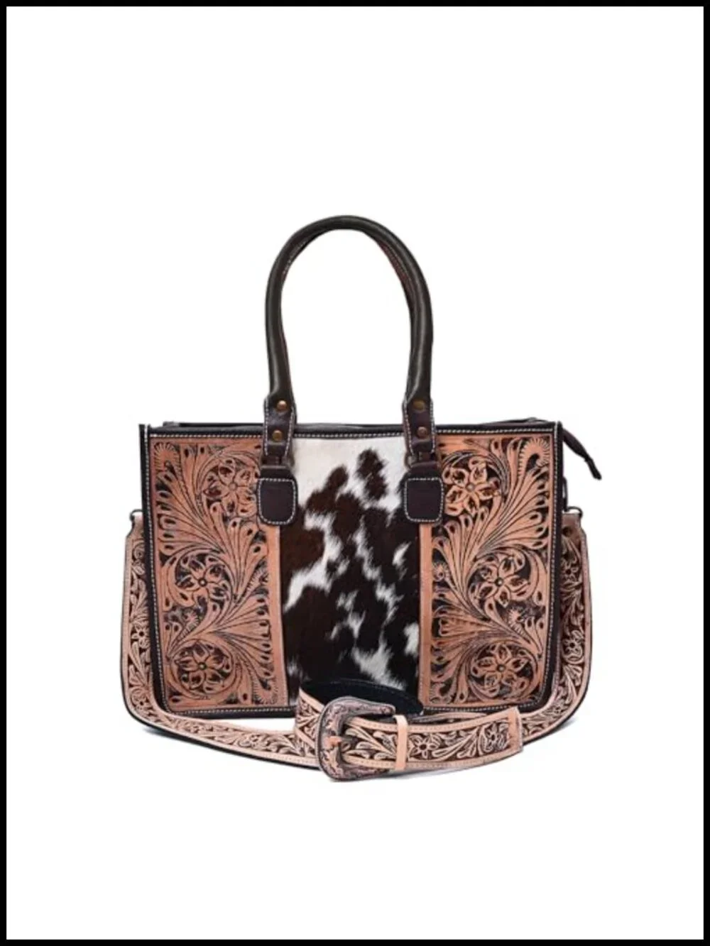 Vegetable Tanned Cowhide Leather Messenger Shoulder Bag Crossbody Purse