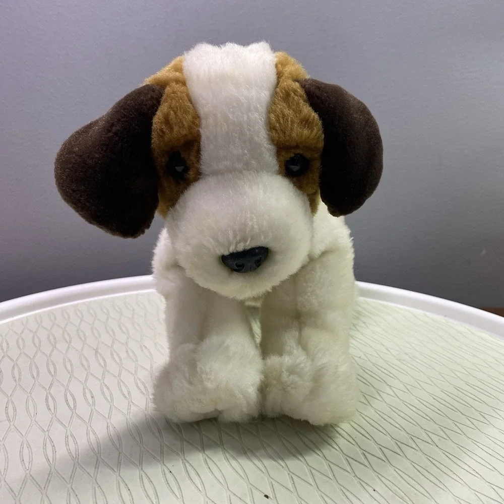 Vintage Aurora St. Bernard Plush Brown/Black/White Dog Stuffed Animal 12