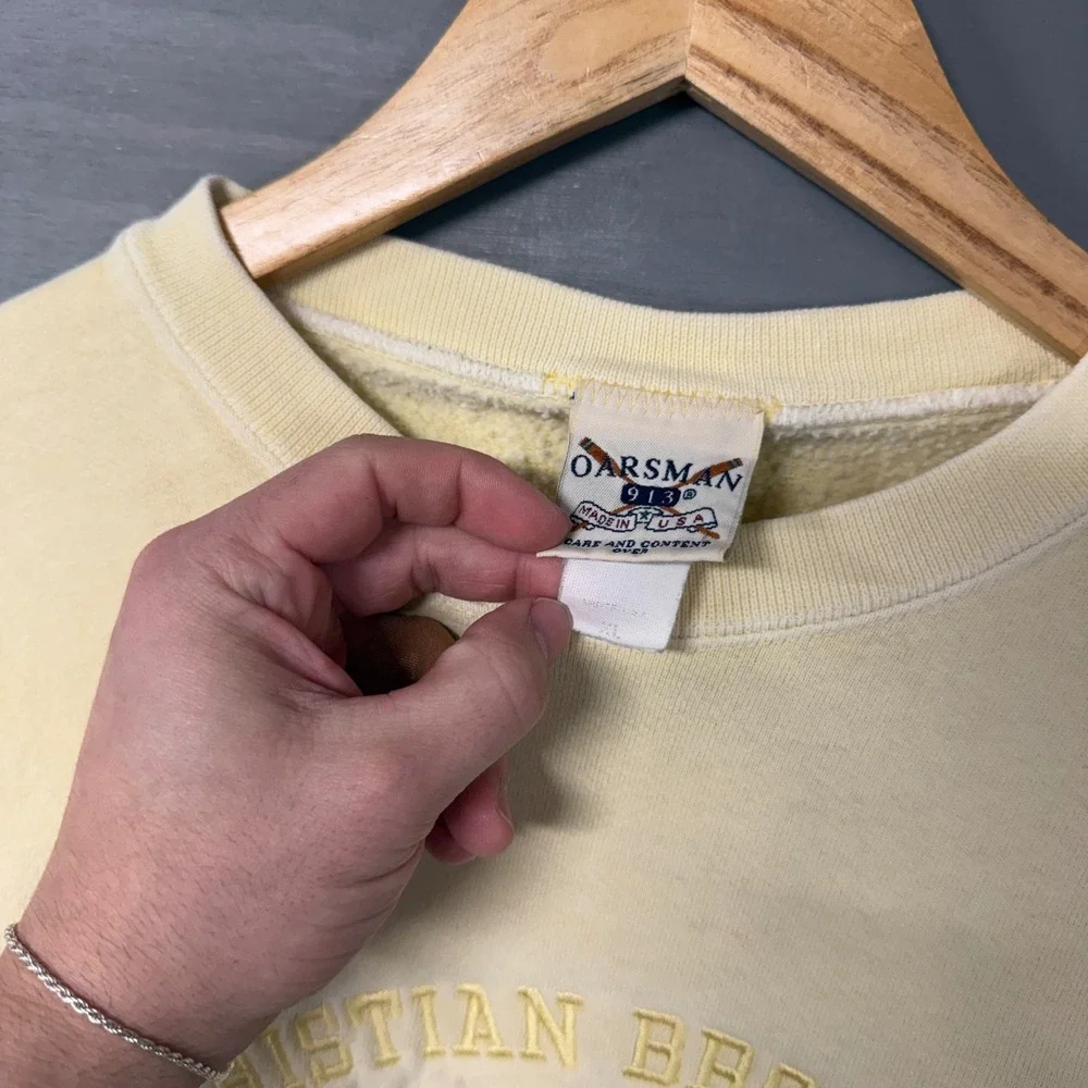 Oarsman‎ Sweatshirt Yellow Christian Brothers University CBU Embroidered XL