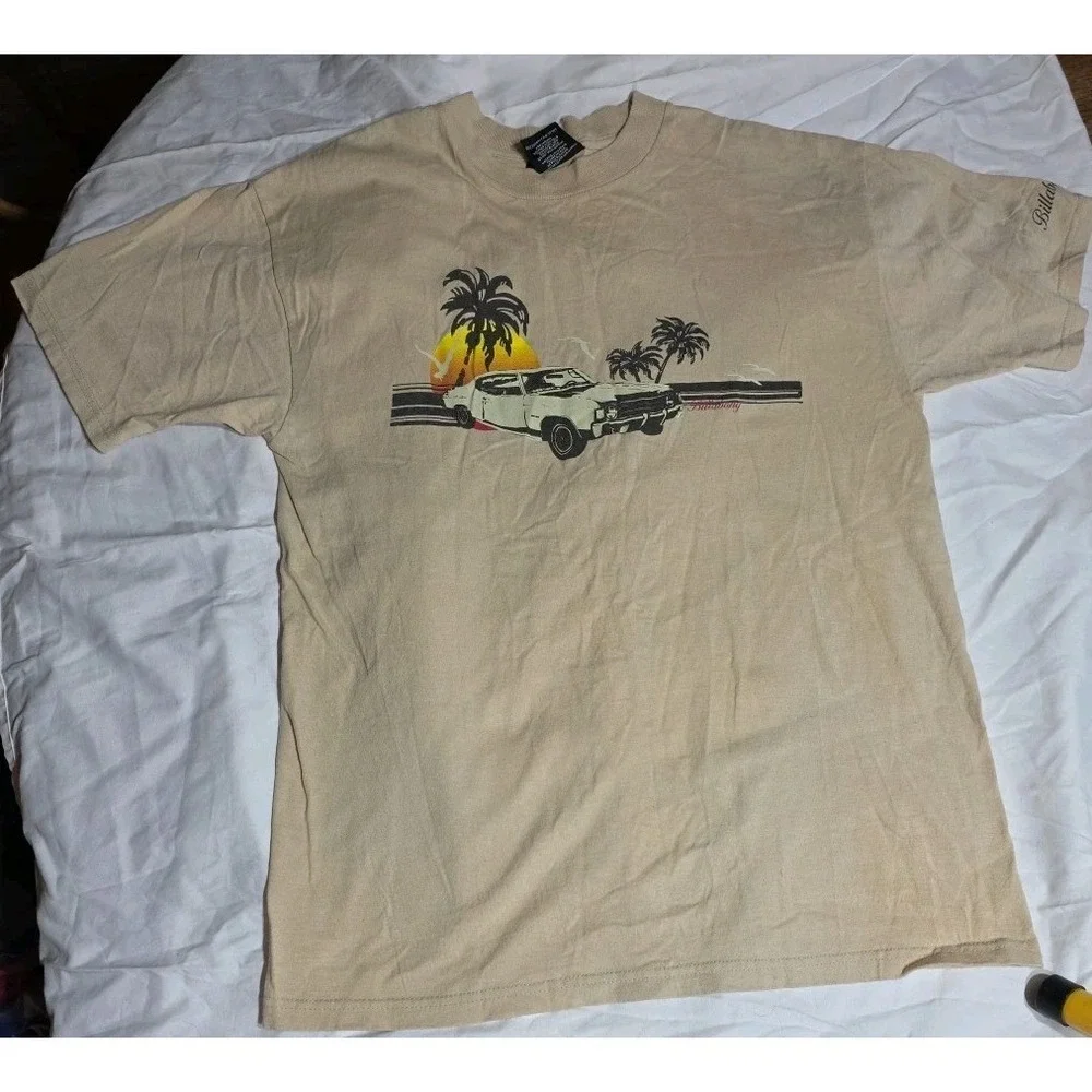 VTG Billabong Logo Y2K Surf Surfing Skate‎ Tan T Shirt Men's Size Medium Car