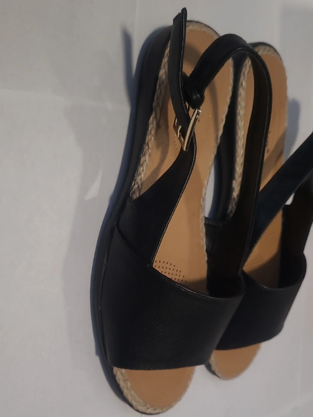 Comfortview Black with Tan interior Slingback Sandals