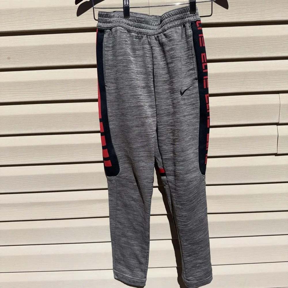 Nike Elite‎ Big Kids' Basketball Pants   Size Large Light Grey