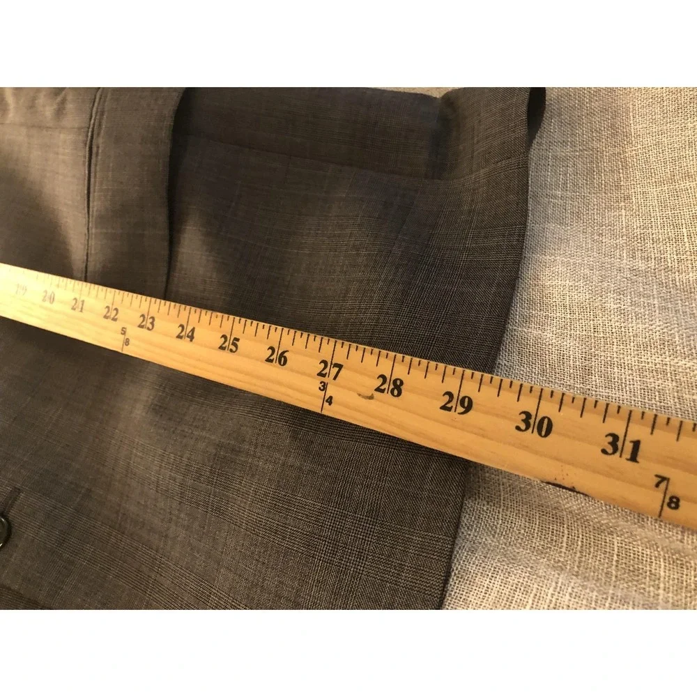 Jos. A. Bank Suit Jacket Mens 42S Gray Wool Plaid Notch Lapel Classic