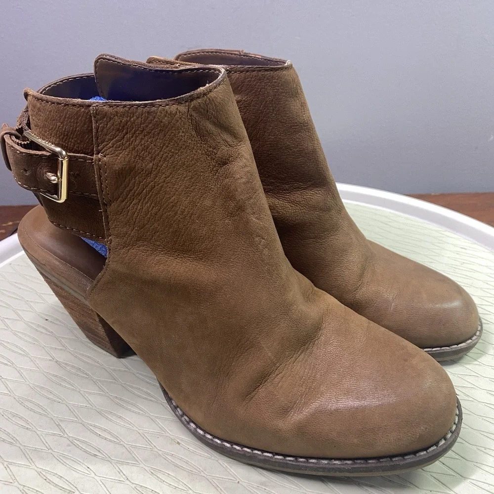 Cole Haan Pippa Womens Brown Leather Booties Sling Back Ankle SZ‎ 8