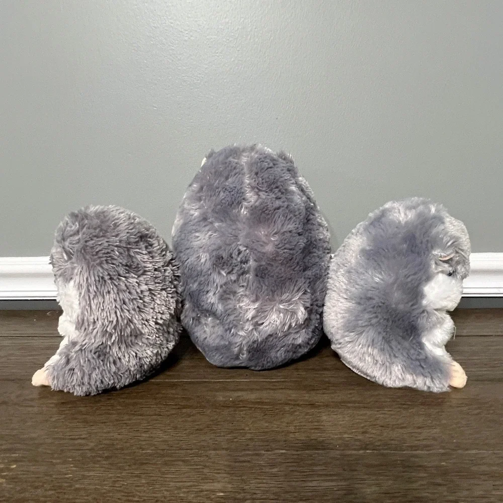 Nanco Belly Buddies Hamster Plush Toy Gray White‎ Stuffed Animal Bundle