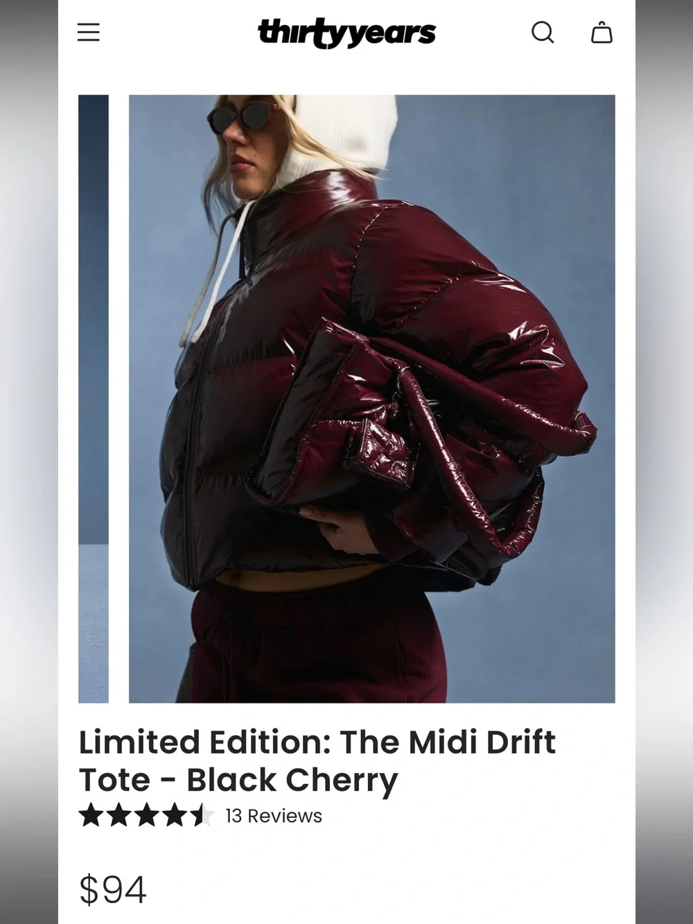 Thirty Years quilted puffer