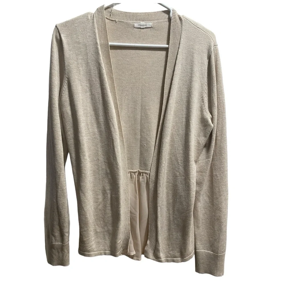 Maurices‎ Open Front Peplum Cardigan, Beige, Size Small