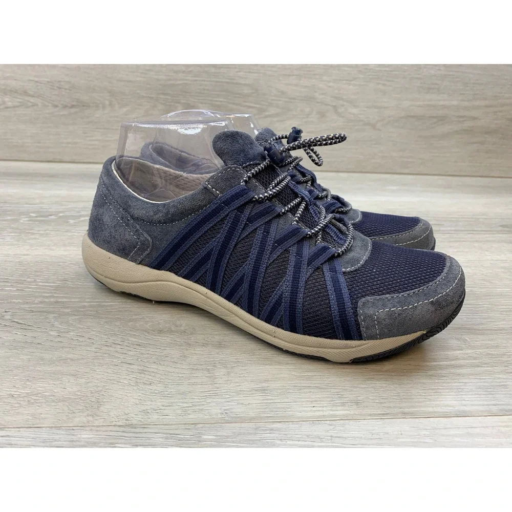 Dansko Women's Sneakers‎ Blue Suede Mesh 5.5 Walking Shoes