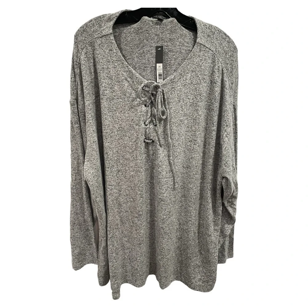 NWT The Limited Pullover‎ Sweater 2X Criss Cross Tie AK116