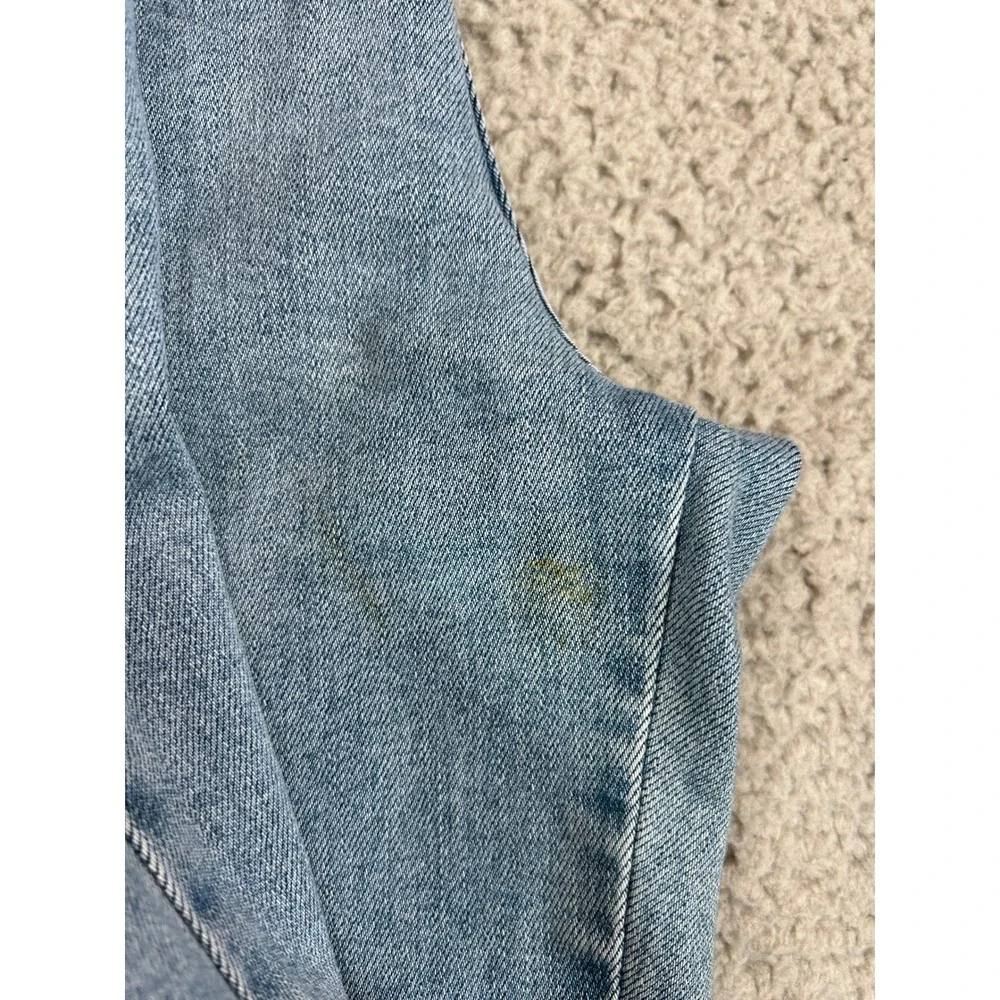 Guess Los Angeles Womens Light Wash Logo Side Stripe‎ Raw Hem Skinny Jeans Blue