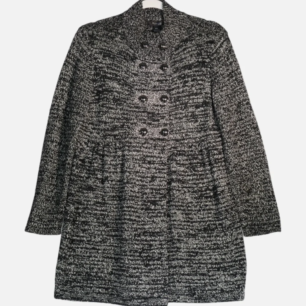 Style & Co Double Breasted Black & White Cardigan Sweater Size Large