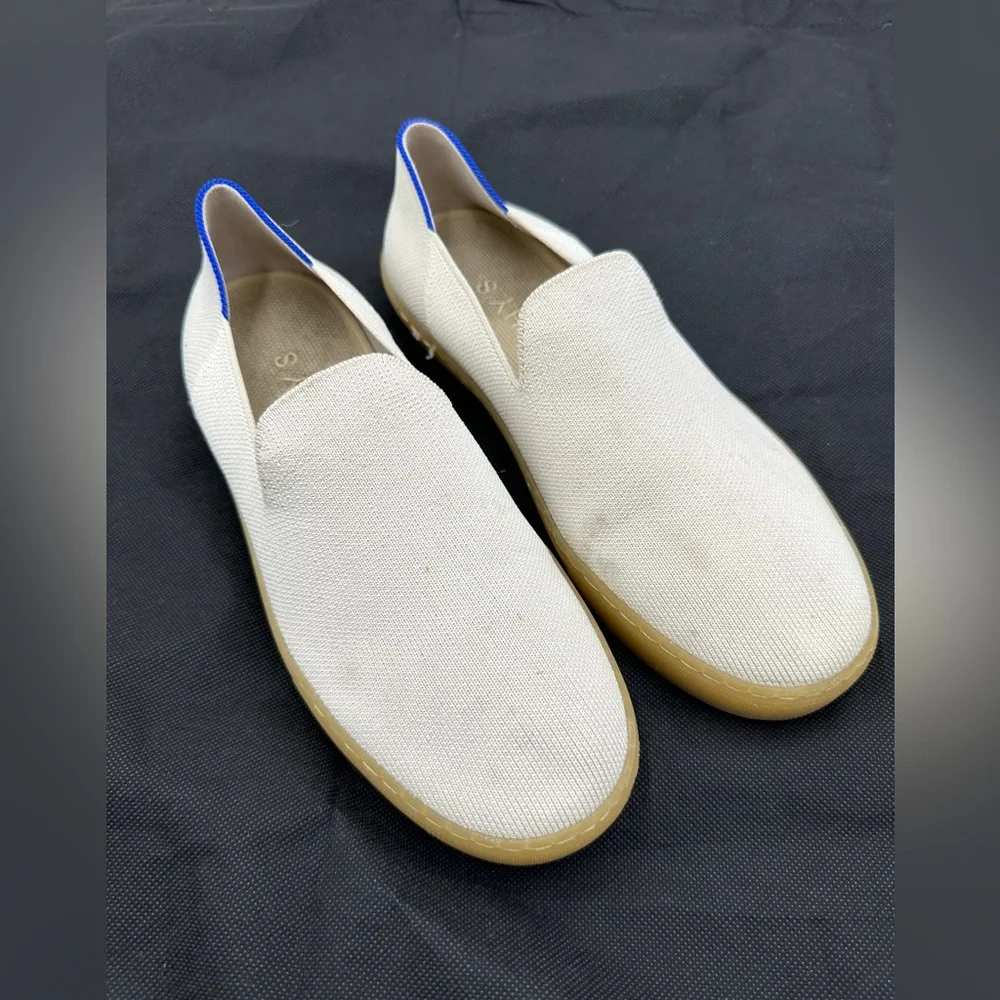 Rothy's Original Slip On Sneaker white navy‎ 9.5