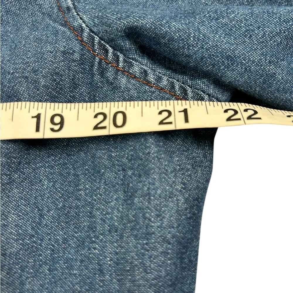 VTG 90s Nancy Bolen Western Boho Denim Shacket Snake Print Feather Trim Sz 18‎