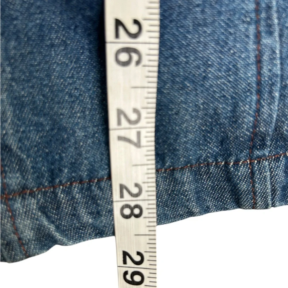 VTG 90s Nancy Bolen Western Boho Denim Shacket Snake Print Feather Trim Sz 18‎