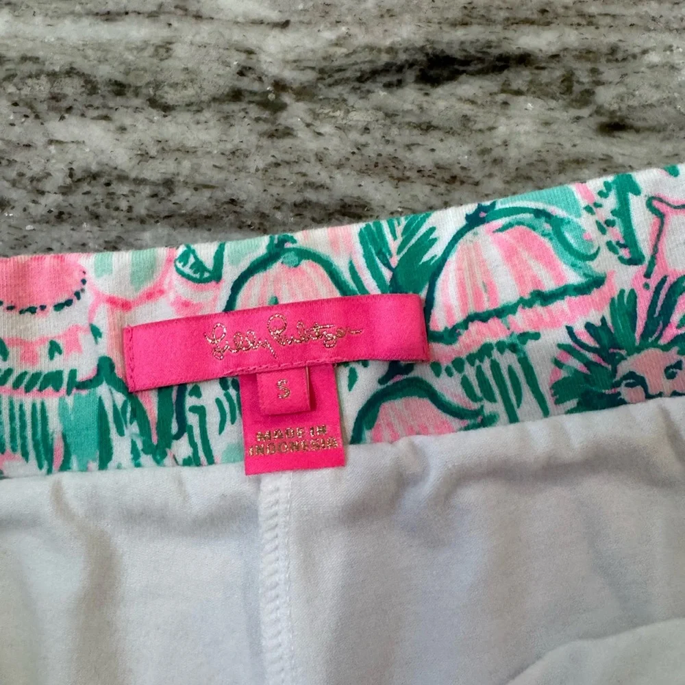 Lilly Pulitzer Pink and Green Printed Mini Skirt