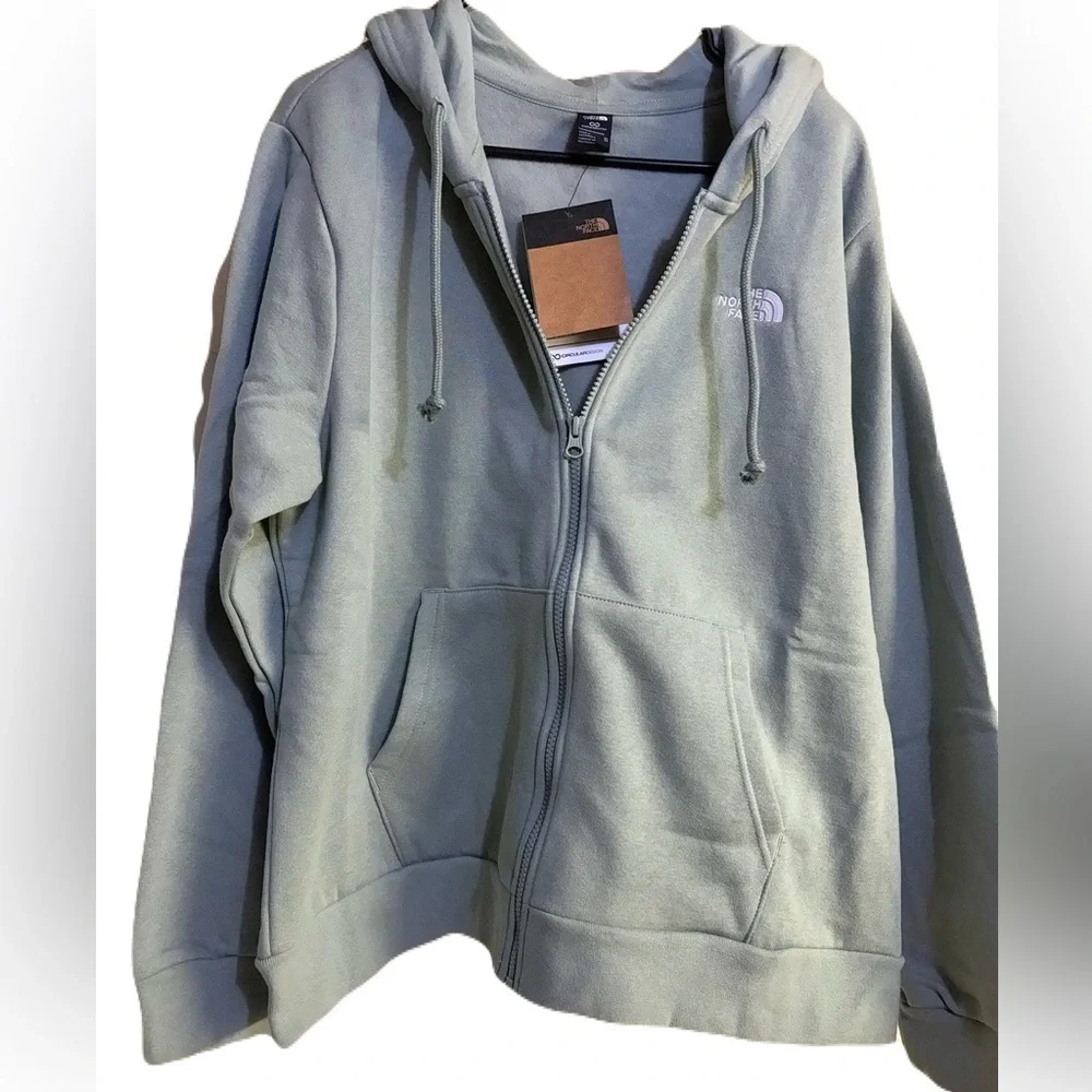 The North Face Light Green Zip-Up Hoodie XL. NWT