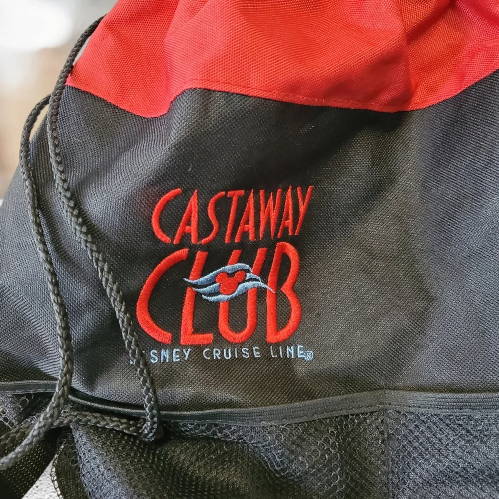 Disney Cruise Line Castaway Club Beach Shoulder Bag Travel Tote Red Black Unisex