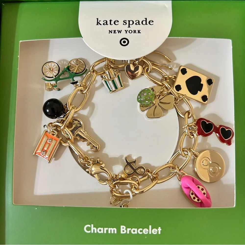 Kate Spade x Target NWT Chunky Charm Bracelet Gold Sold-Out Collab