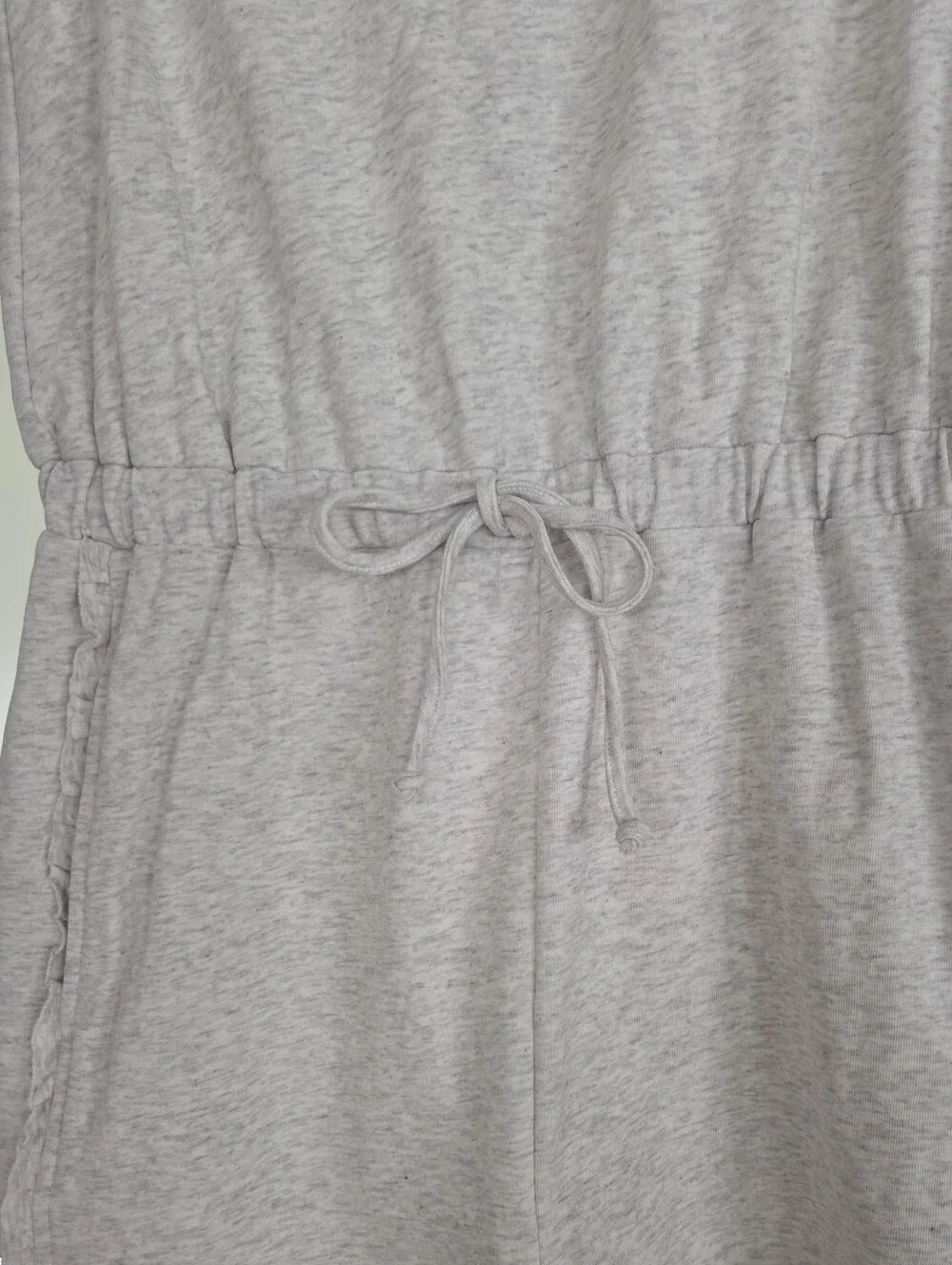 Doe & Rae Light Gray Sleeveless Drawstring Romper