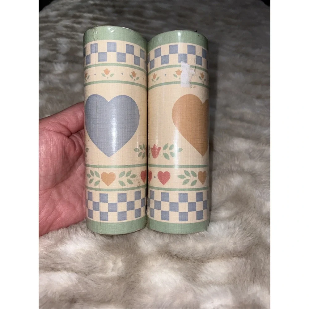 2 Rolls Vintage Coloroll Wallpaper borders Cottagecore Heart Delight Collection