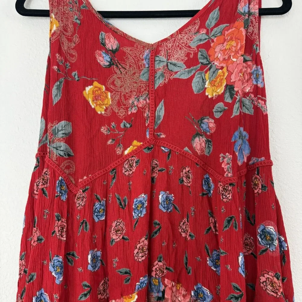 Bila Womens Dress Small Ditzy Floral Sundress Gauze Midi Sleeveless Romantic