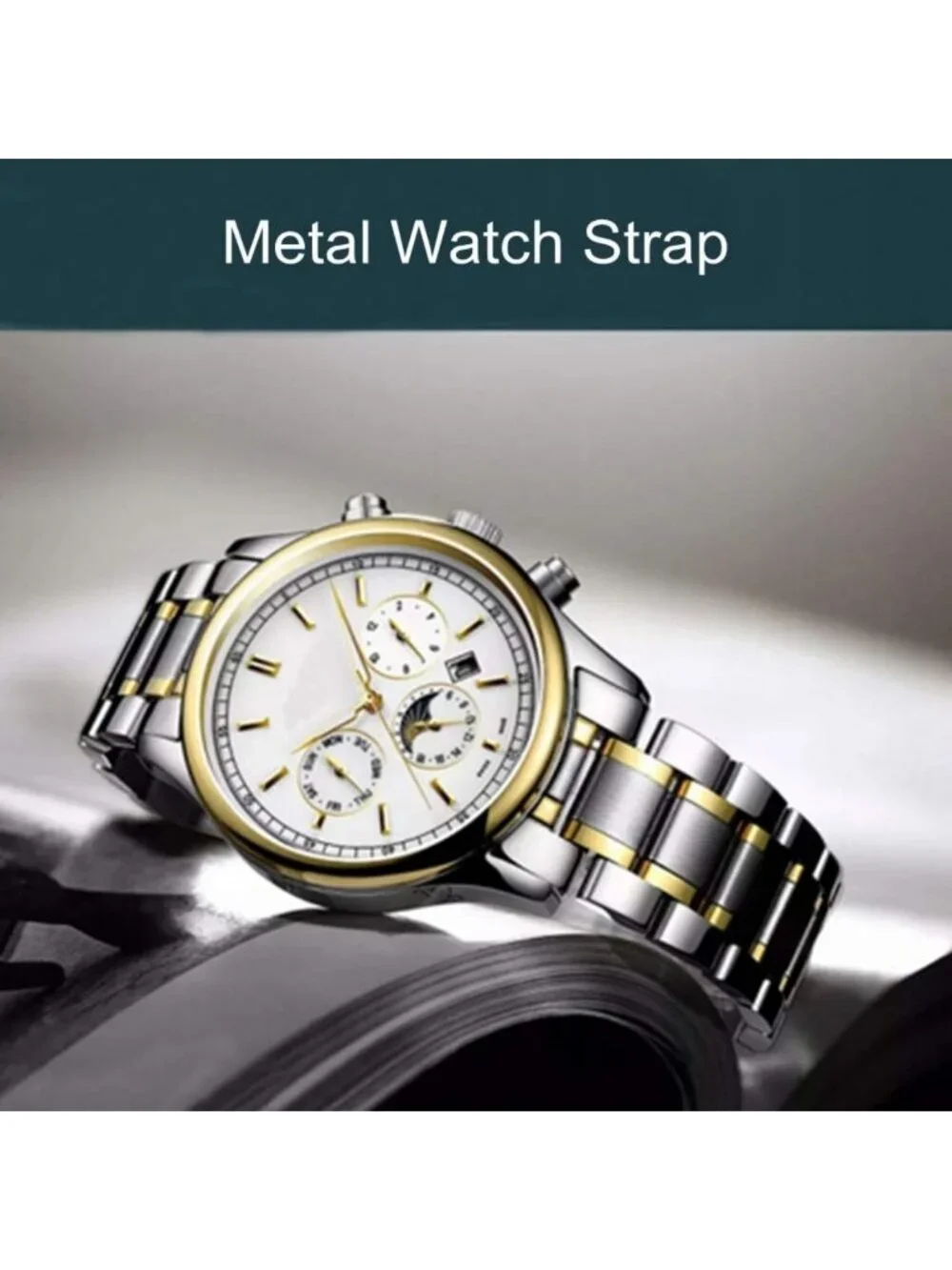 Universal Stainless Steel Watch Band - 14mm to 24mm Adjustable Metal Strap for