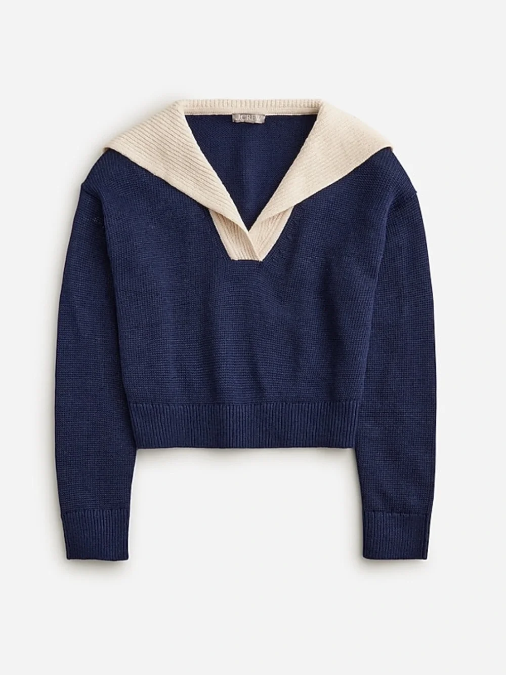 J. Crew Sailor Collar Pullover Sweater in Dark Evening Sand | XS
