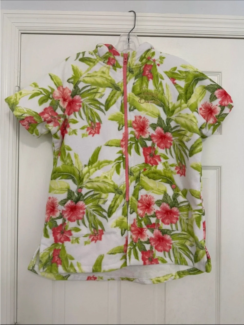 Tommy Bahama Kids Floral Terry Cloth Hooded Cover-Up 7-12