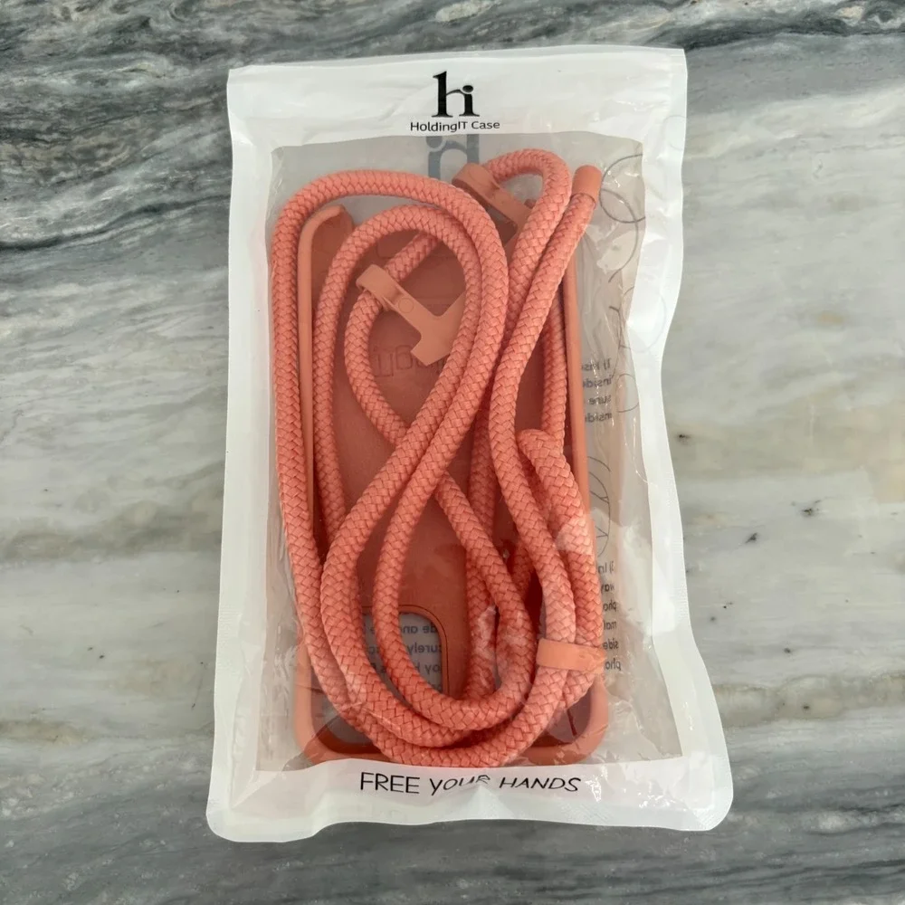 NWT HoldingIT iPhone 11 Pro Peach Silicone Lanyard Crossbody Phone Case Cover