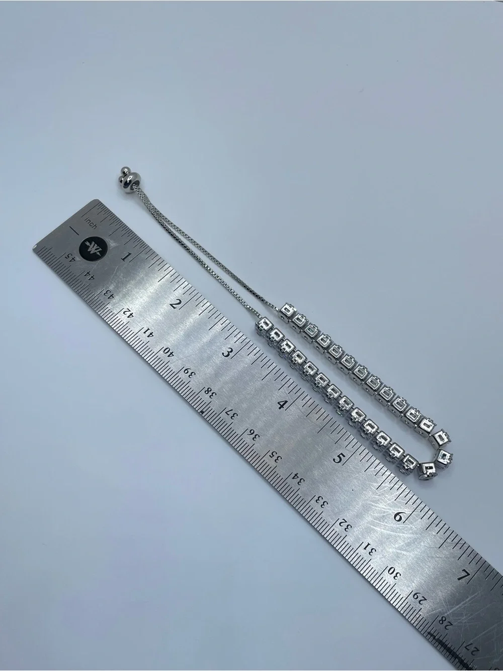 Swarovski Crystal Elements Diamond White Princess Cut Tennis Bracelet Silver