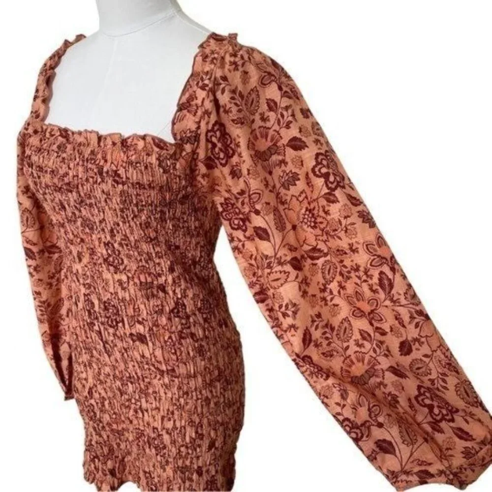 Free People Smock It To Me Floral Mini Dress Size Large NWOT