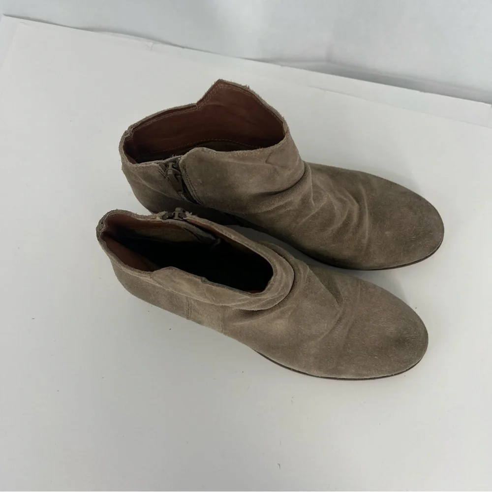 Seychelles Tan Ankle Booties with Block Heel