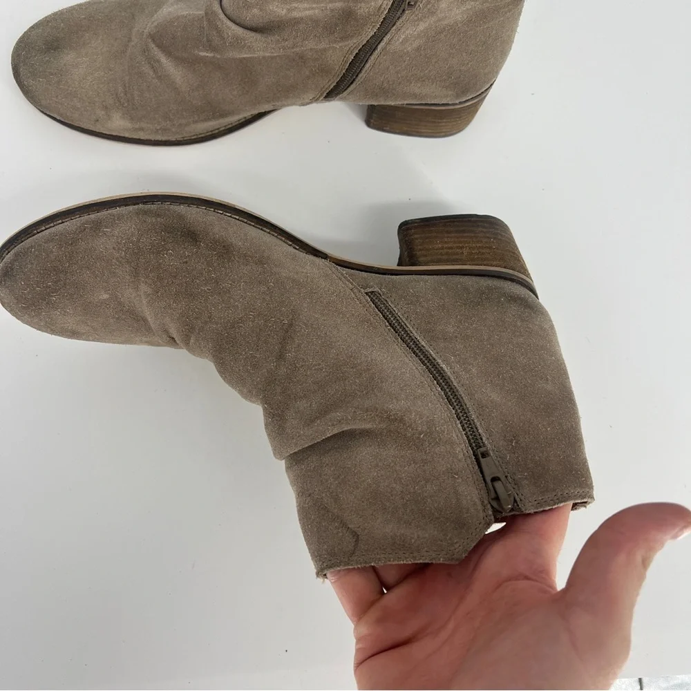 Seychelles Tan Ankle Booties with Block Heel
