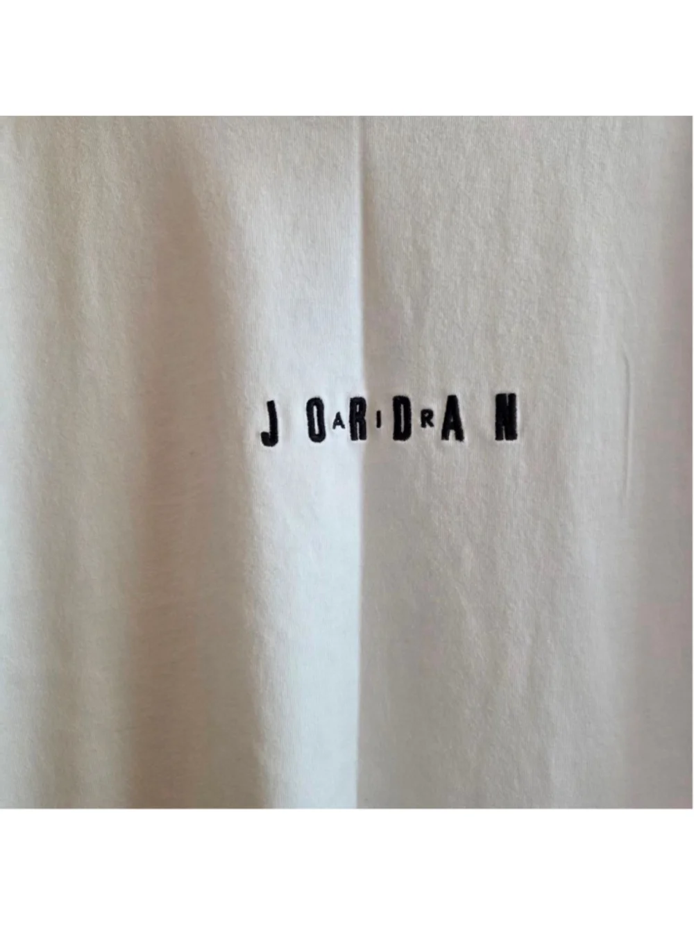 Men's Jordan White Short Sleeve Tee with Black Logo Size L