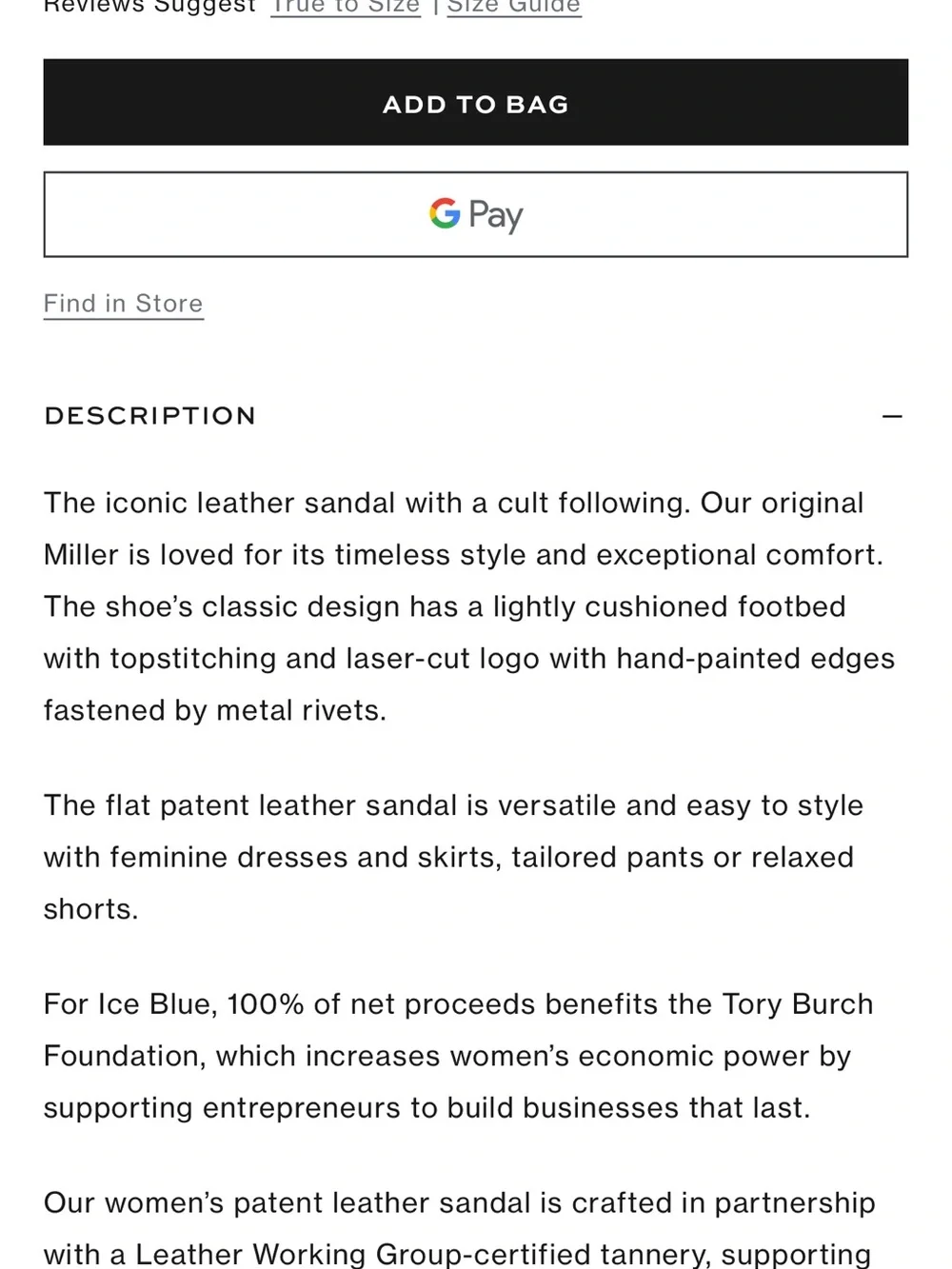 Tory Burch glossy navy