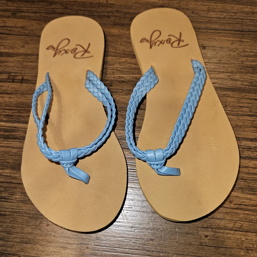 Roxy Sky Blue Braided Sandals Girls size 11