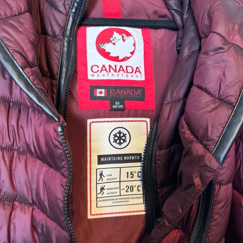Canada Weather gear down puffer hooded winter jacket.