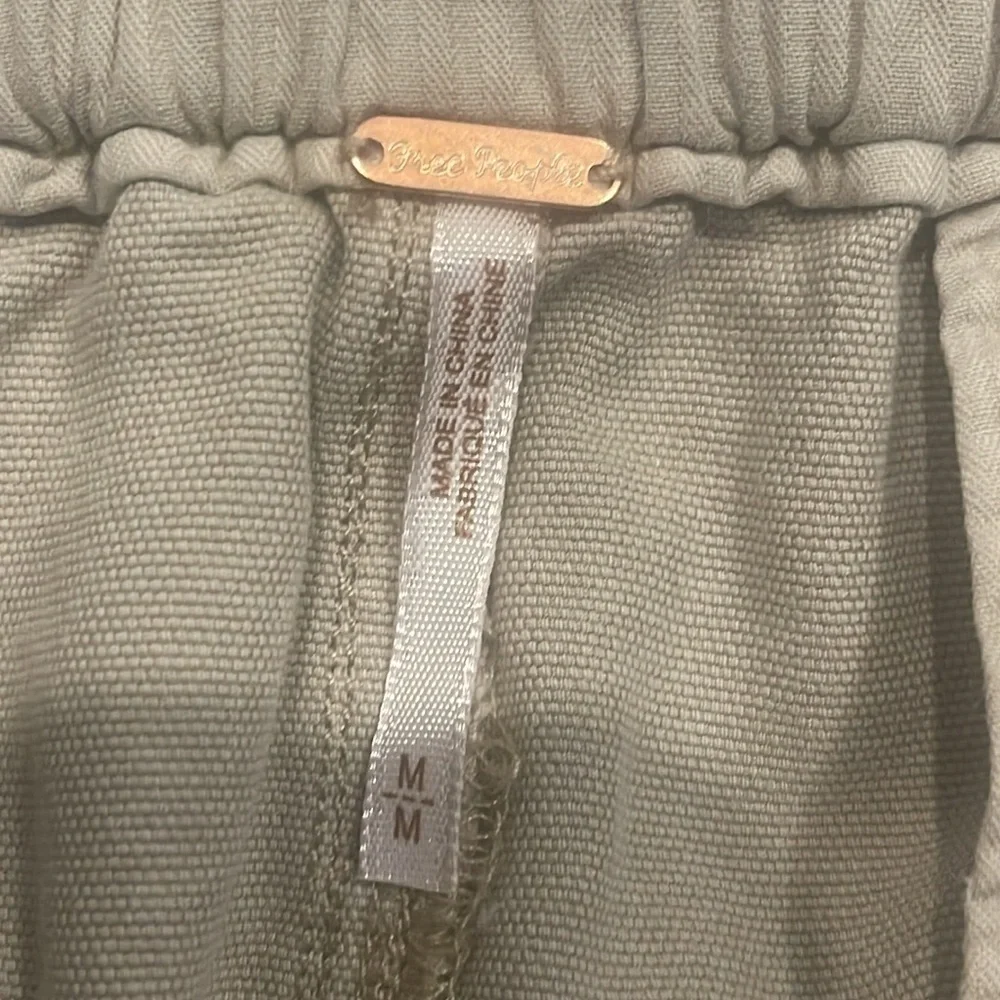 Free People Paperbag Waist Pleated Pants M khaki high rise